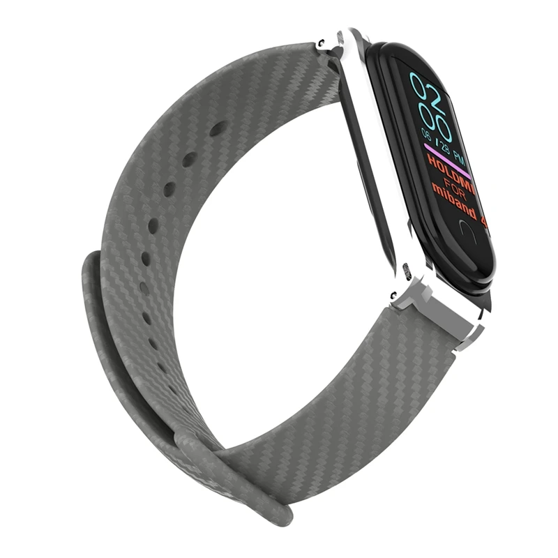 Металлический браслет из нержавеющей стали mi Band 4 Модный Цветной ремешок из углеродного волокна для mi Band 4 3 Xiaomi mi Band 4 сменный Браслет