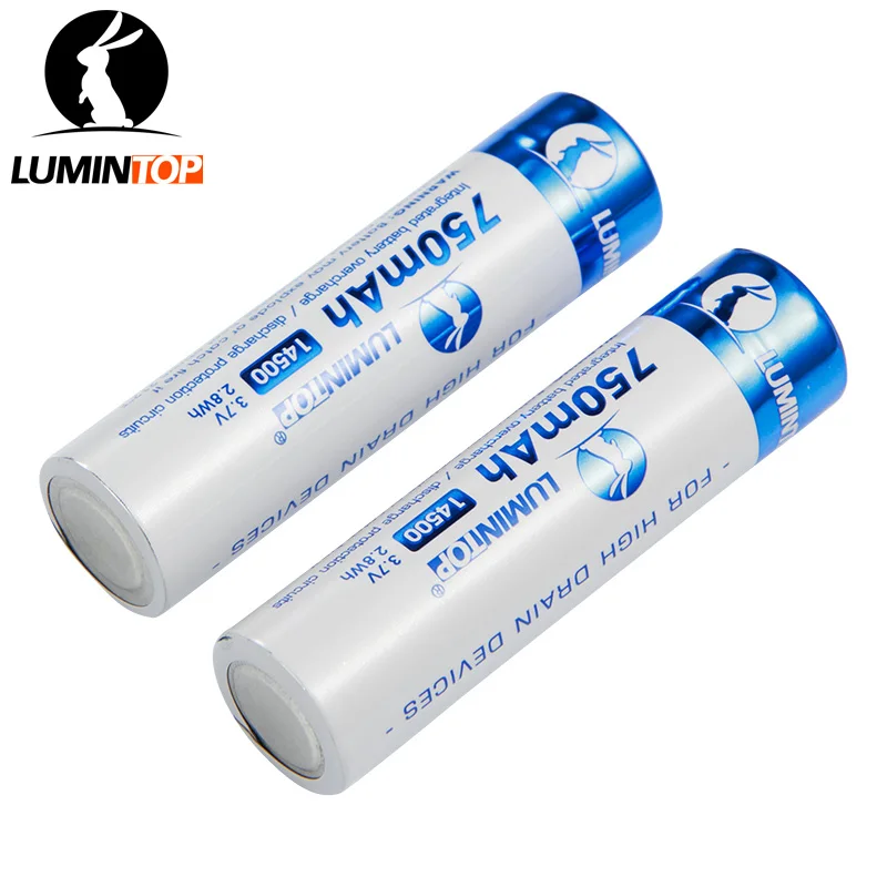 LUMINTOP 750mah 14500 3 7 v Защищенный Литий ионный аккумулятор|Портативные осветительные