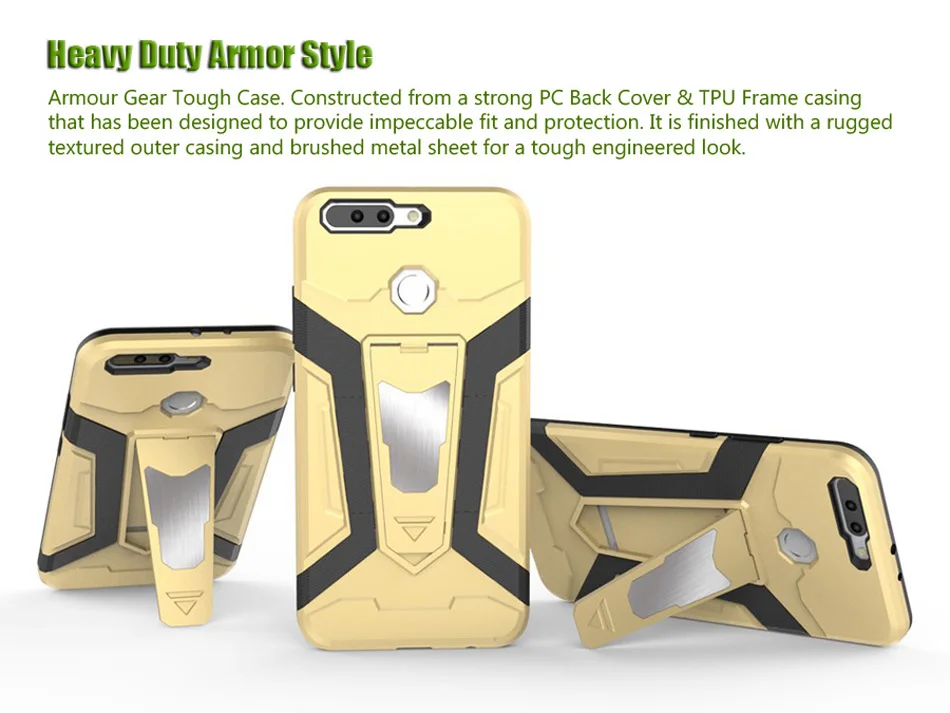Heavy Duty Armor Style Case for Huawei Honor V9 Classic 4 in 1 Back Cover with Brushed Metal Sheet | Мобильные телефоны и
