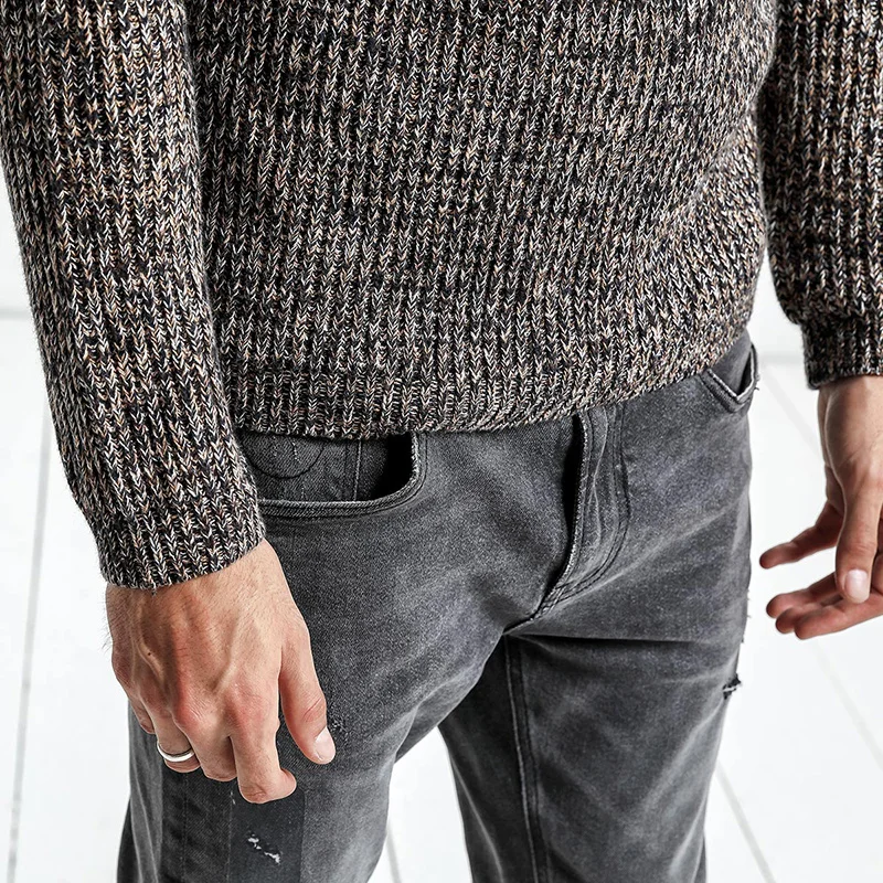 SIMWOOD новый свитер мужской 2019 Весна Хлопок смесь шерсти кашемировый пуловер с