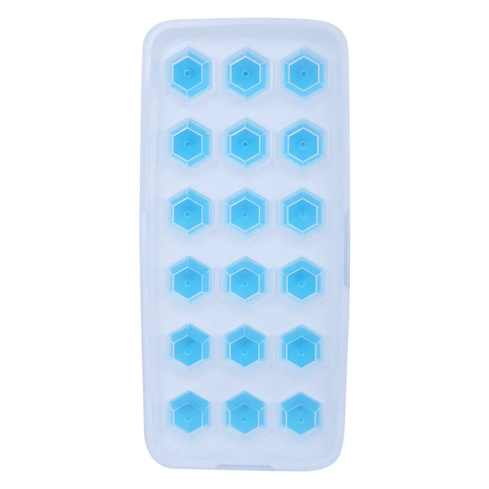 Blue 18 grid Силиконовые прямоугольные круглые алмазные формы для кубиков льда лоток для льда с крышкой для морозилки мороженое вечерние виски Коктейльные холодные напитки - Цвет: Blue 18 grid