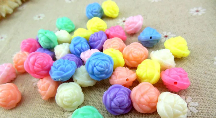 2017 Mixed Spring Color Ice Cream Beads Rose Flower Acrylic Gumball DIY Handmde Jewelry Necklace Bracelet Accessories M-10 | Украшения и