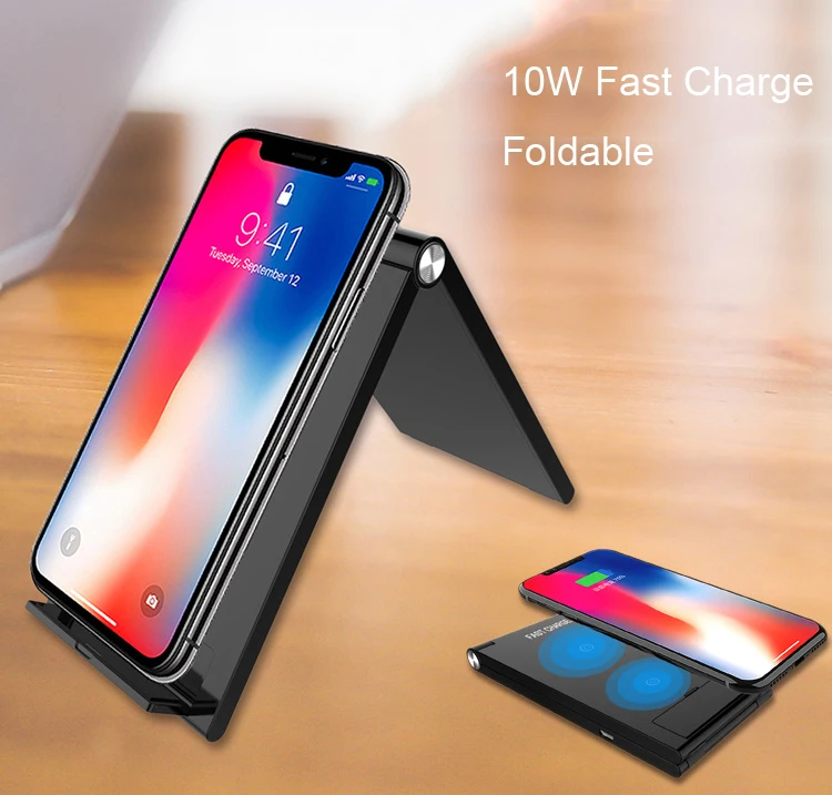 10 Вт складной Qi Беспроводное зарядное устройство для iPhone XS Max XR 8 Plus Samsung Galaxy Note 9 S9 S8