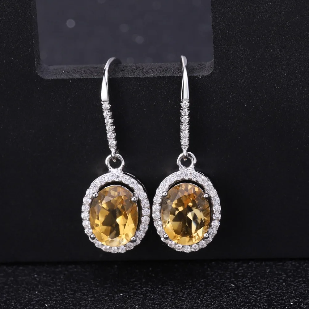 GEM'S BALLET 925 пробы элегантные серебряные Brincos 3.58Ct натуральный цитрин серьги-подвески с драгоценными камнями для женщин Свадебные ювелирные изделия