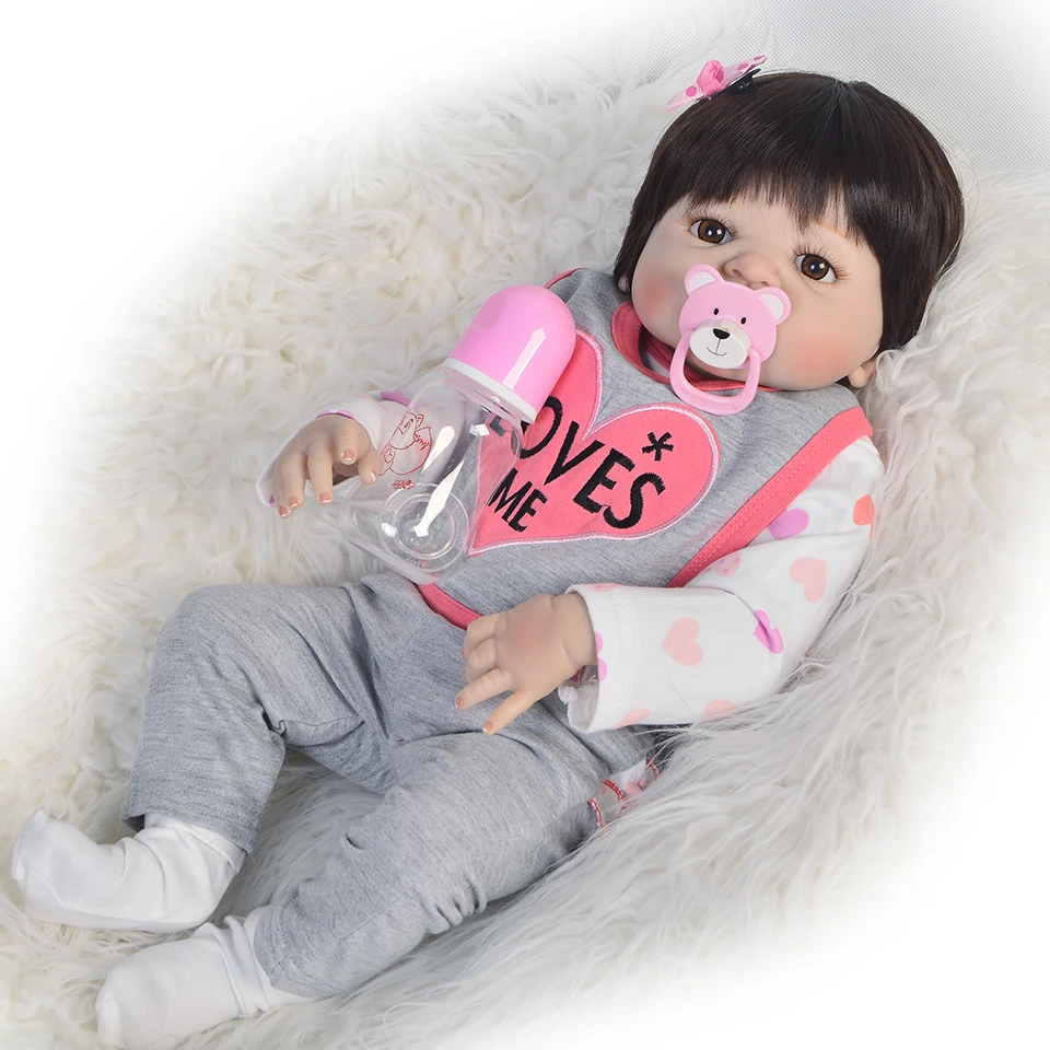 

bebes reborn 55cm Silicone Reborn Boneca Alive sweet princess Baby Reborn Doll Cute Kid vinyl Toys Girls unique Birthday gift