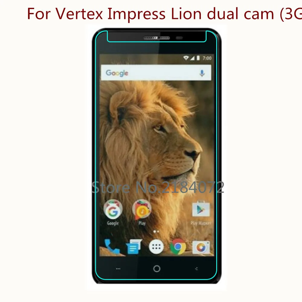 Защитное стекло 9H 2.5D для Vertex Impress Lion dual cam (3G) закаленное смартфона Передняя пленка