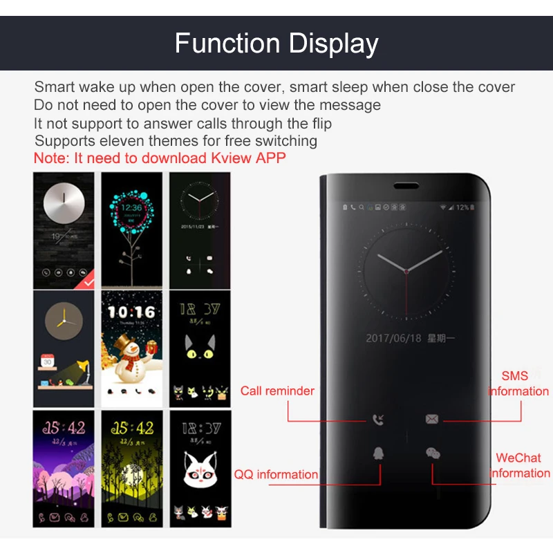 Роскошный прозрачный чехол с откидной крышкой и подставкой для Samsung Galaxy S9 S8 Plus Note 8