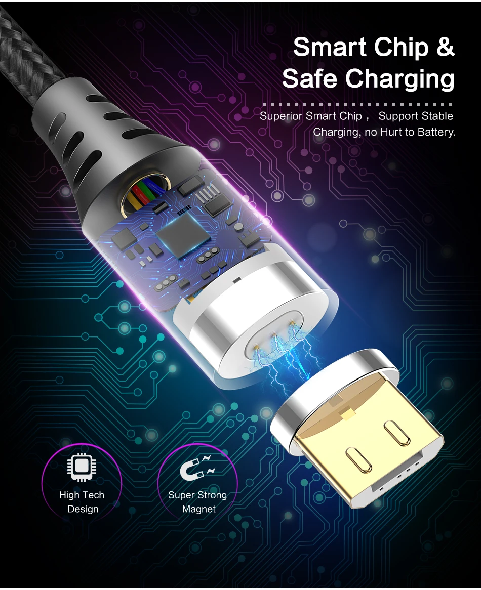 Floveme Магнитная USB кабель для iPhone 6 Xiaomi Redmi 4X Micro Тип USB C для кабель Lightning/USB 2.4A 1 м магнит Зарядное устройство Кабо магнитная зарядка магнитный кабель для айфон 7 8 Plus плюс 6 6s Plus X