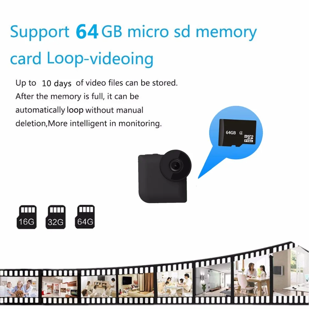 

Mini WiFi IP Camera HD 720P Wireless P2P Remote Control Night Vision home Security Mini Camcorder /Outdoor Micro Action camera