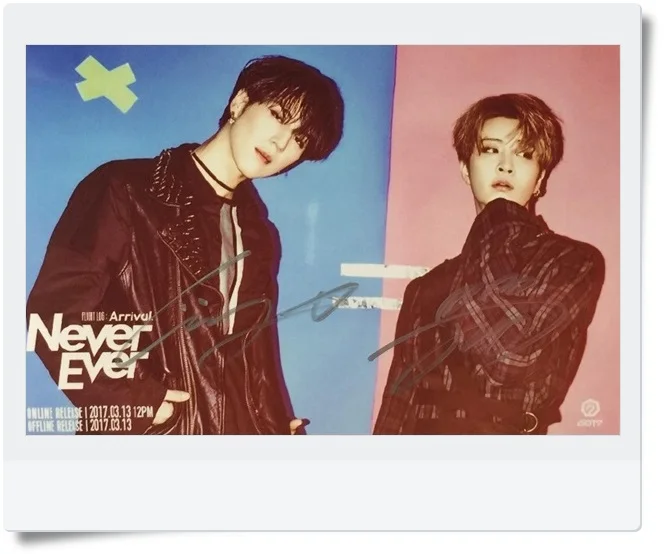 GOT7 GOT 7 Youngjae Kim YuGyeom autographed Подпись Фото Журнал полета: прибытие 6 дюймов новый