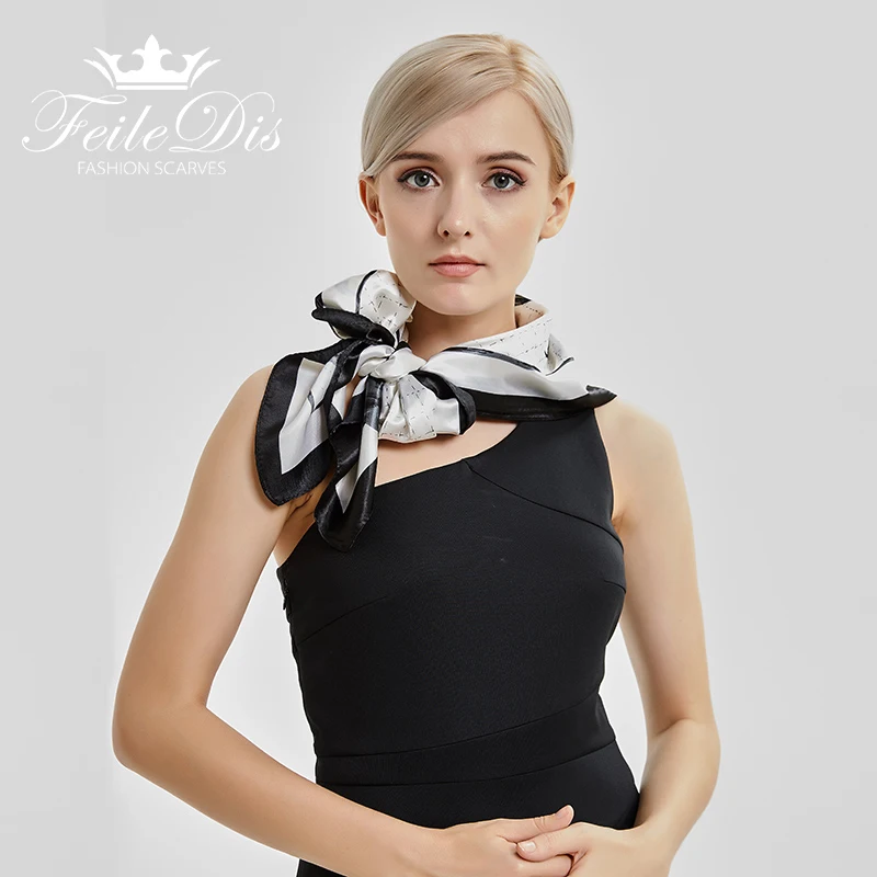 

Женский шарф из шелка и атласа [FEILEDIS], роскошный фирменный платок, шарфы, платок с квадратной головкой, новинка 2018, 90x90 см, AS002