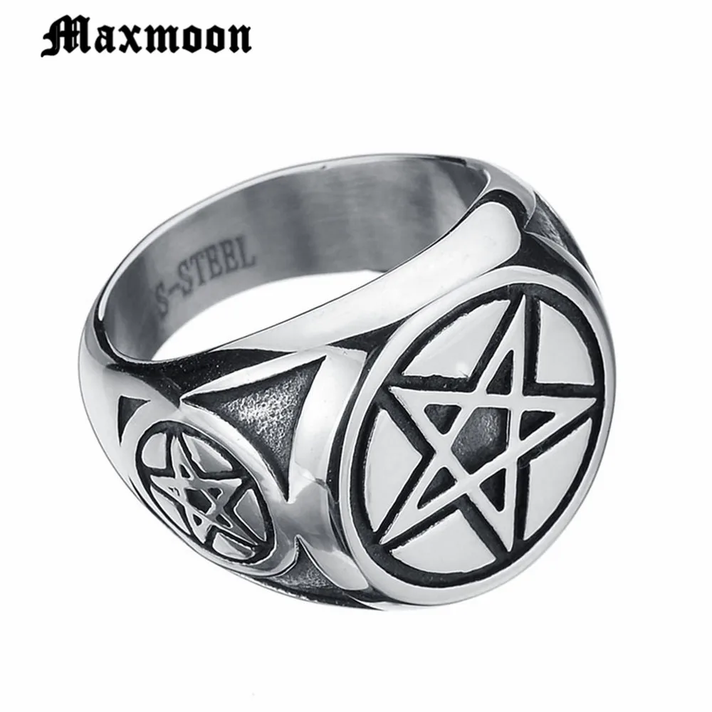 Maxmoon Звезда Давида кольца для мужчин нержавеющая сталь еврейский Израиль мужское