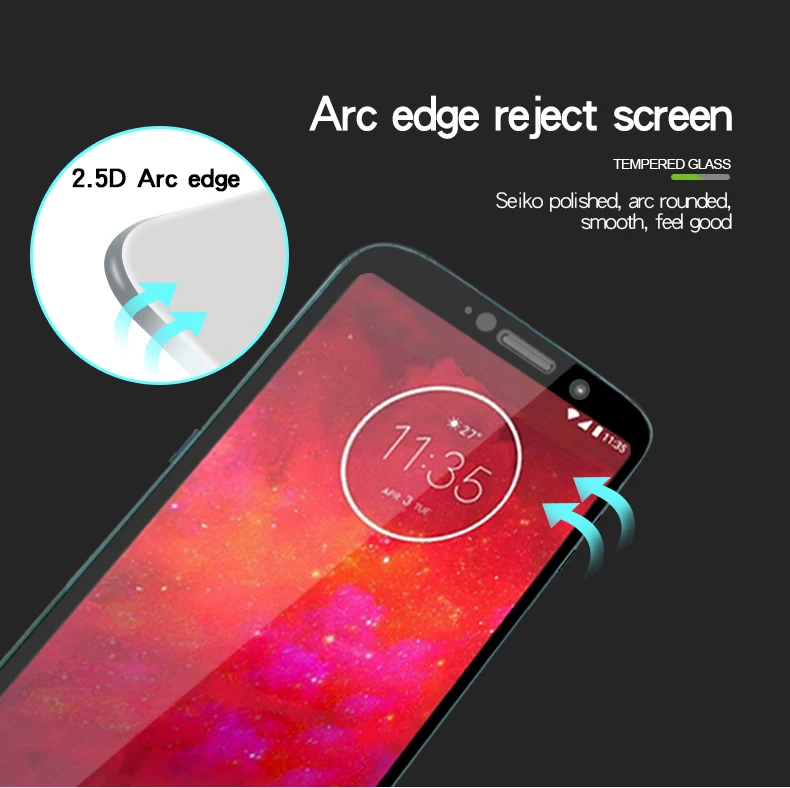 Для Motorola moto z3 закаленное стекло Оригинал Mofi полное покрытие экран протектор для
