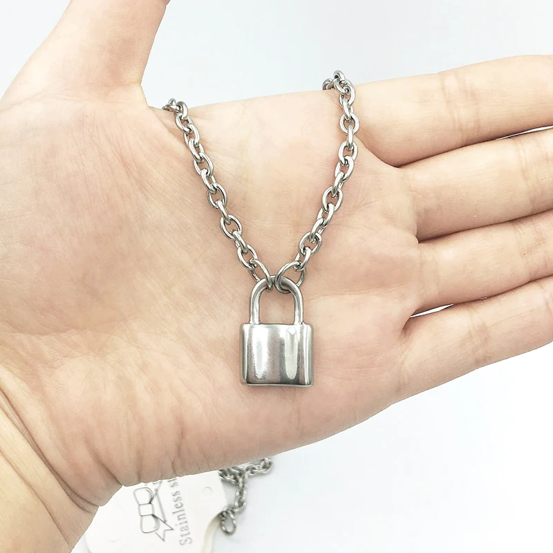 Новый стиль хип-хоп подвеска из нержавеющей стали висячий замок ожерелье для