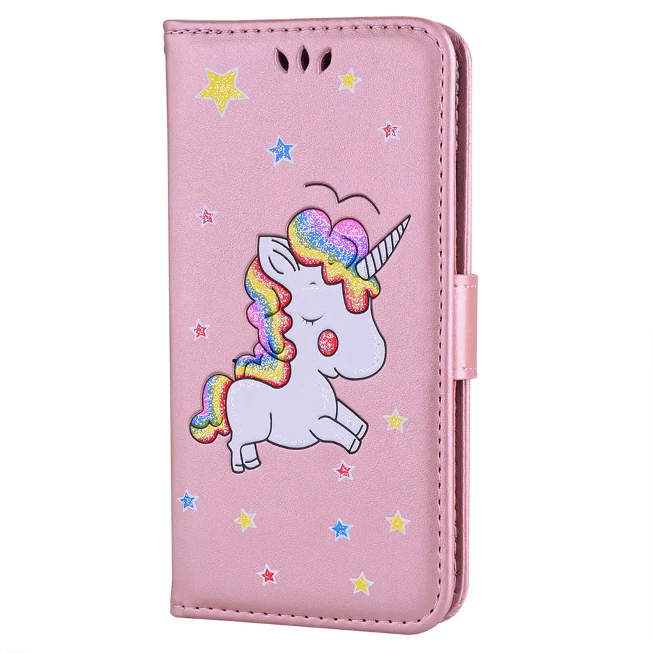 Rose Gold A Роскошный чехол для samsung Galaxy J3 J5 J7 A3 A5 S9 S8 плюс S7 S6 край S5 модные Единорог любовь звездного неба на застежке в стиле ретро чехол E23Z - Цвет: Rose Gold A