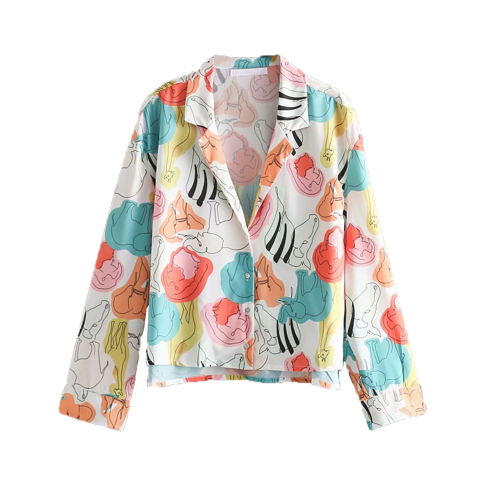 2019 Гладиатор с ремешками животных Модные принты рубашки ZA Для женщин летние