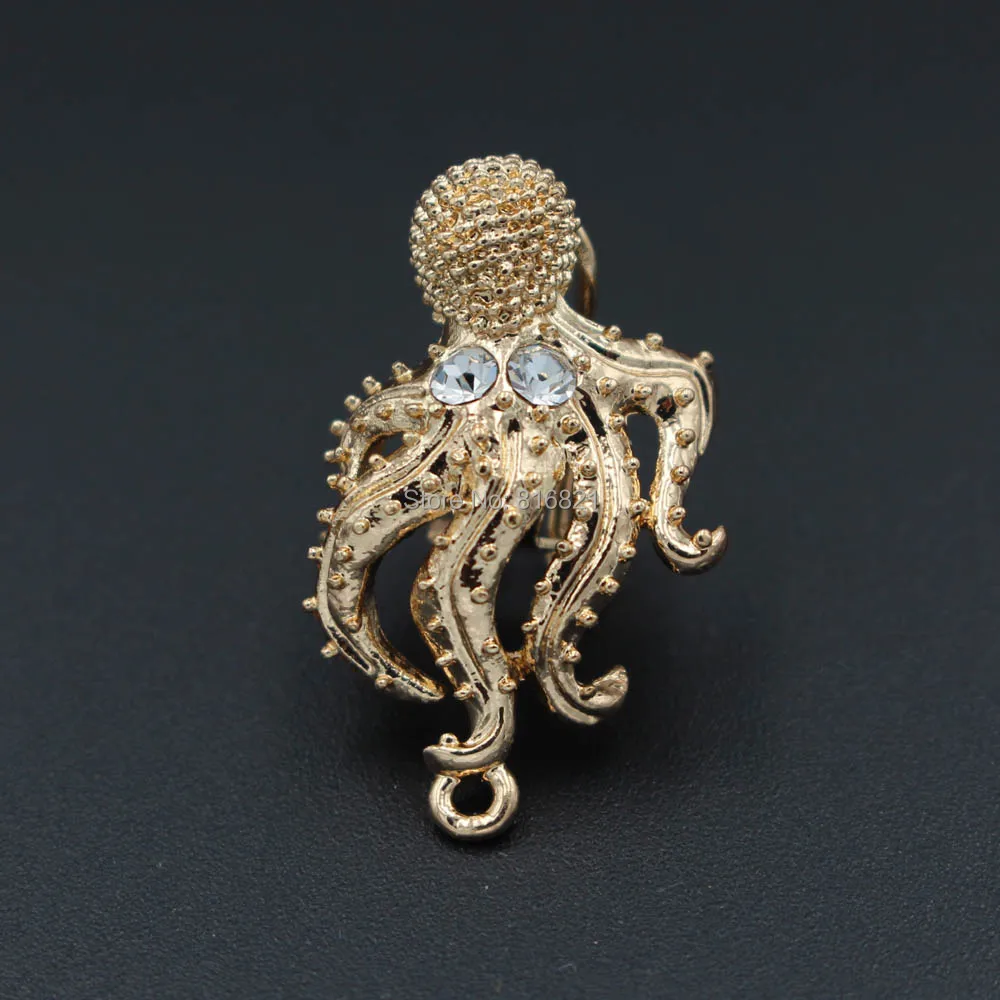 Серьги клипсы с петлей креплением для соединения со стразами кубическим