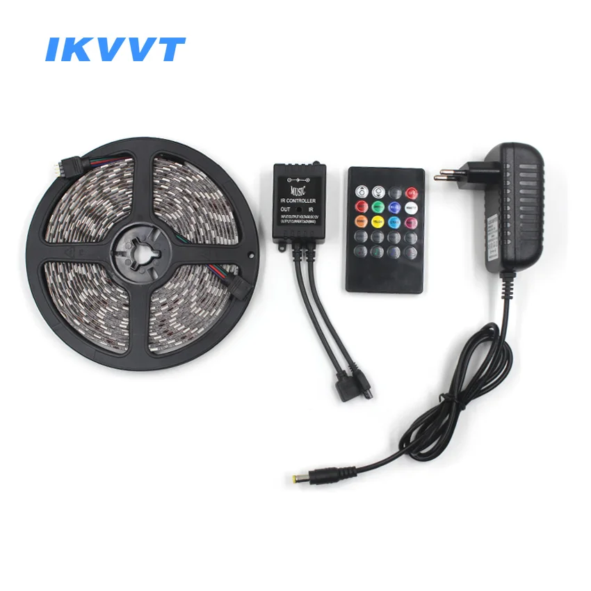 IKVVT Светодиодная лента SMD5050 5 м 10 RGB водонепроницаемая светодиодная 5050 + IR