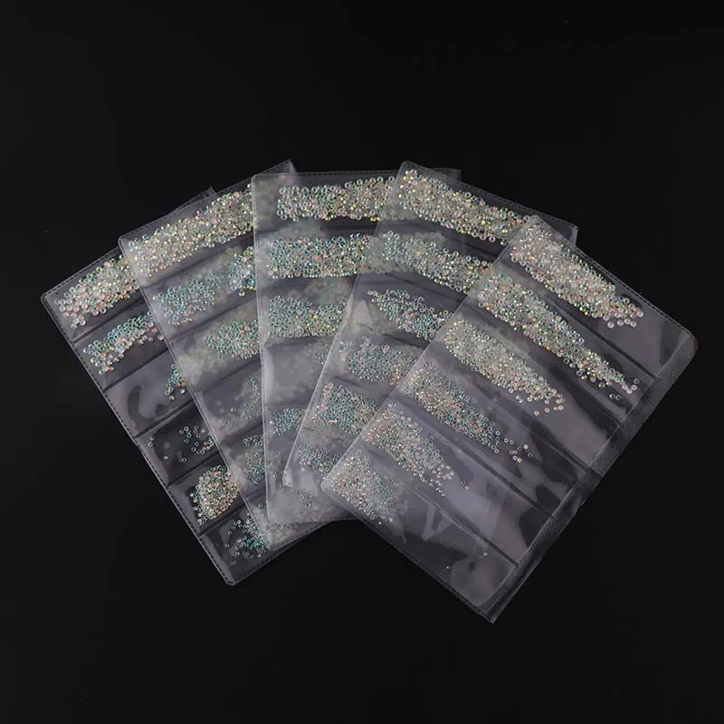SS3-SS10 прозрачный AB около 1728 шт. блестящие дизайн ногтей без исправлений плоский