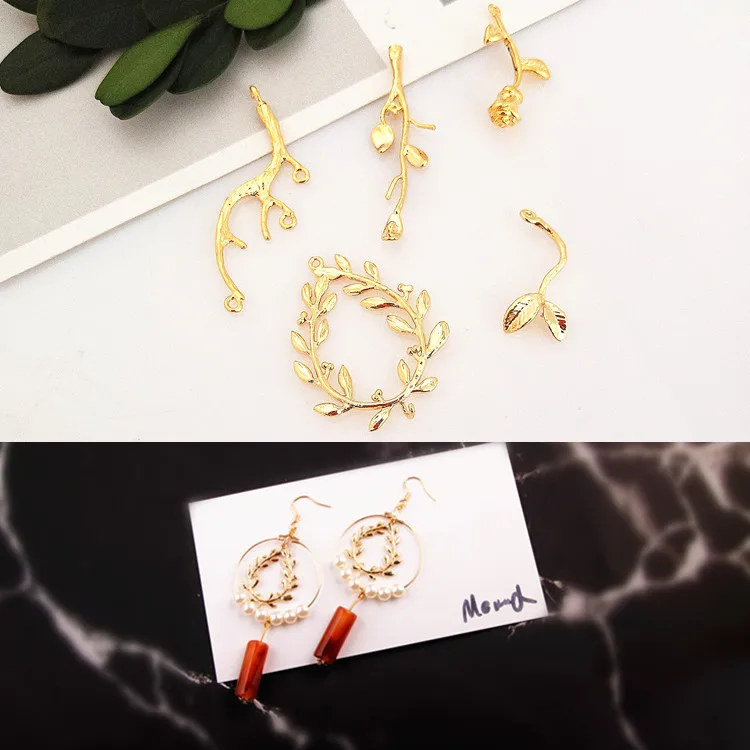 Ожерелье из чистой меди с покрытием настоящего золота подвеска в виде листьев