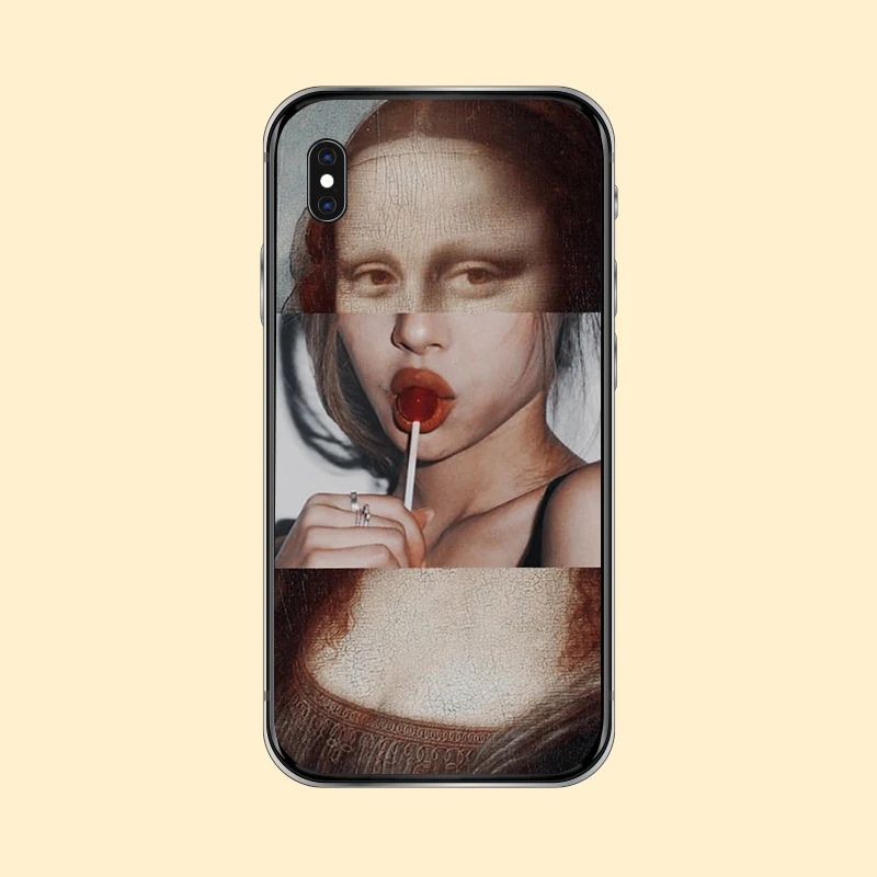 Чехол для телефона с рисунком Моны Лизы мягкий чехол iphone X XR XS MAX 8 7 6 6S 5S PLUS SE MonaLisa Gum