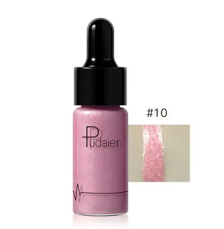 PUD10 ROSE GOLD Pudaier высокая глянцевая жидкость осветляет шоколадный коричневый светящийся яркий Хайлайтер с эффектом загара блеск для губ Макияж лица женская красота - Цвет: PUD10 ROSE GOLD