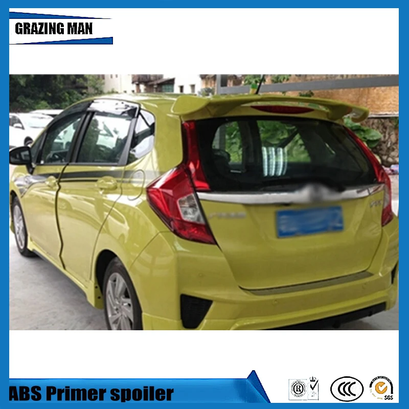 Горячая Распродажа ABS грунтовка Неокрашенный задний спойлер на крышу для FIT 2014 -