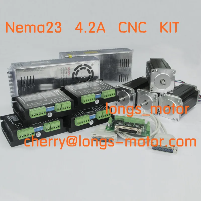 

4axis Nema23 stepper motor 2.8NM 4.2A 4WIRES CNC controller kit Laser Mill Engraving