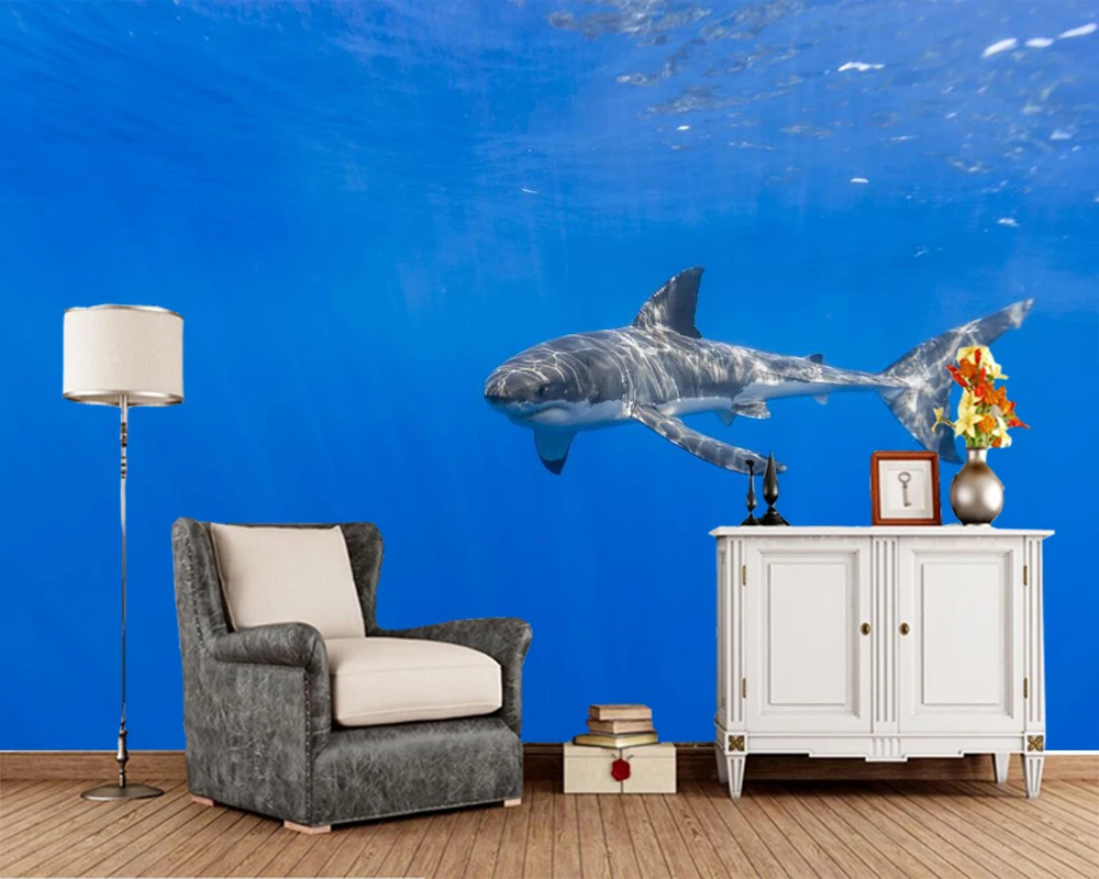 Обои для фотосъемки с изображением акул под водой настенные 3d обои животных