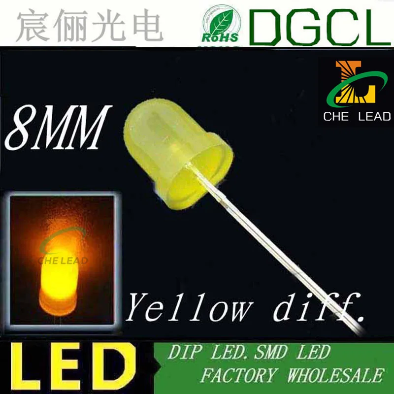 (CE & Rosh) Красный рассеянный 8 мм фотоиндикатор 2 0 в 15 20 мА 100 шт. Бесплатная