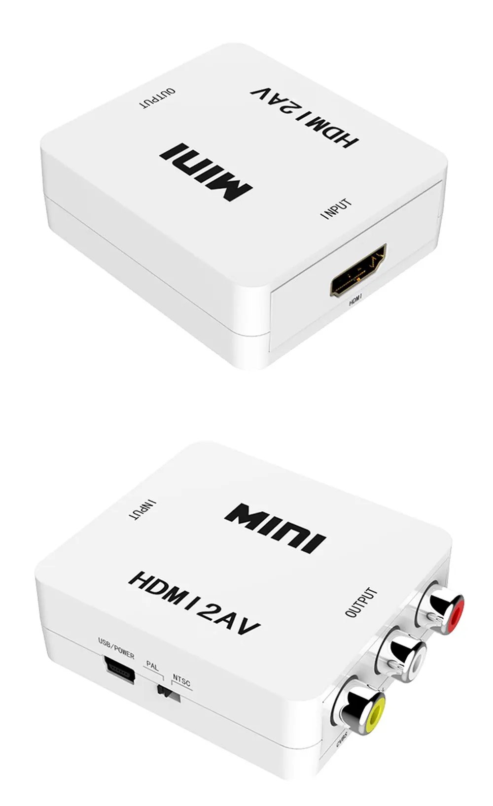Perlinta HDMI 2 AV RCA CVBS PLA/NTSC преобразователь адаптер для компьютера DVD 720P 1080P