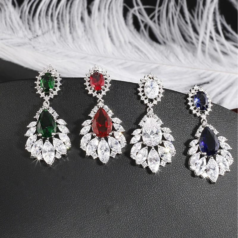 Новая Элегантная люстра AAA + кубический цирконий длинные большие хрустальные