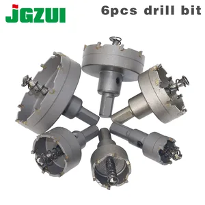 Набор твердосплавных сверл TCT, 6 шт.компл., комплект корончатых фрез из нержавеющей стали, 22 мм30 мм35 мм45 мм50 мм65 мм