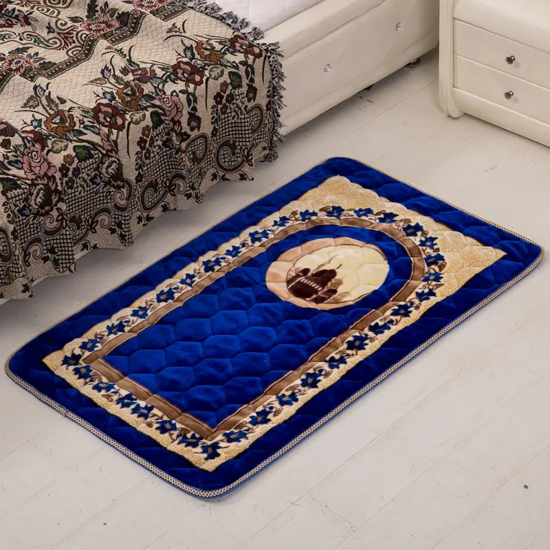 blue 75x120 см мусульманский коврик для молитвы напольный коврик садовый паломничества большие ковры для гостиной, для дома, гостиной Спальня прикроватный Прямоугольный Коврик - Цвет: blue