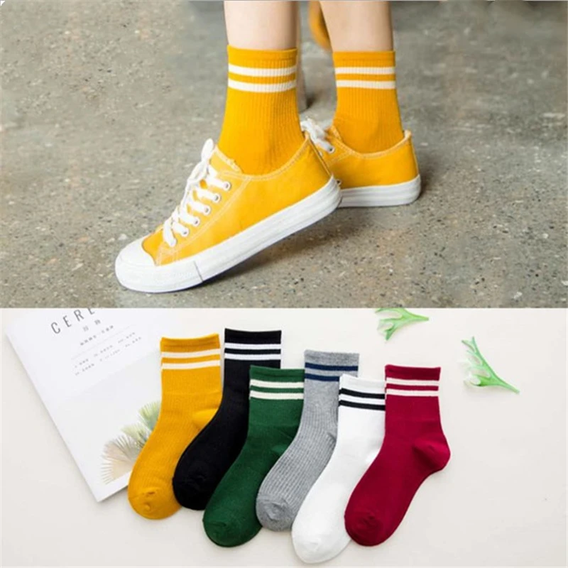 10 шт. смешные носки Харадзюку женские милые разных цветов дизайнерские Школьные