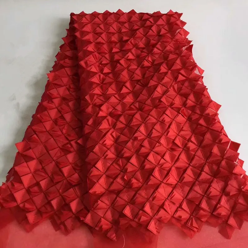 Новый дизайн от DHL! Кружевная ткань с красно-белым шнурком кружевная для платья