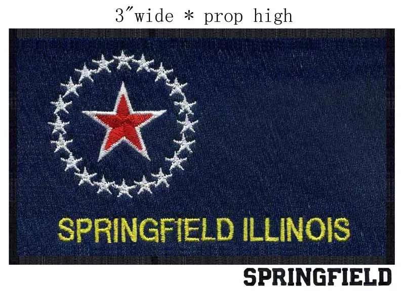 Спрингфилд иллиновский Флаг США 3 дюйма широкая вышивка патчи для бумаги