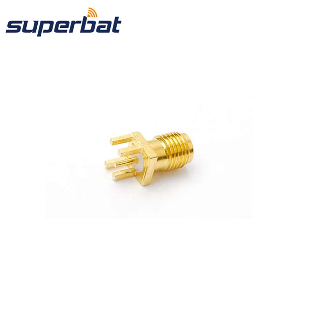 Superbat RP-SMA Female Jack(male pin) End Launch PCB Mount Solder Post Terminal Straight RF Coaxial Connector PC/LAN Antennas |
