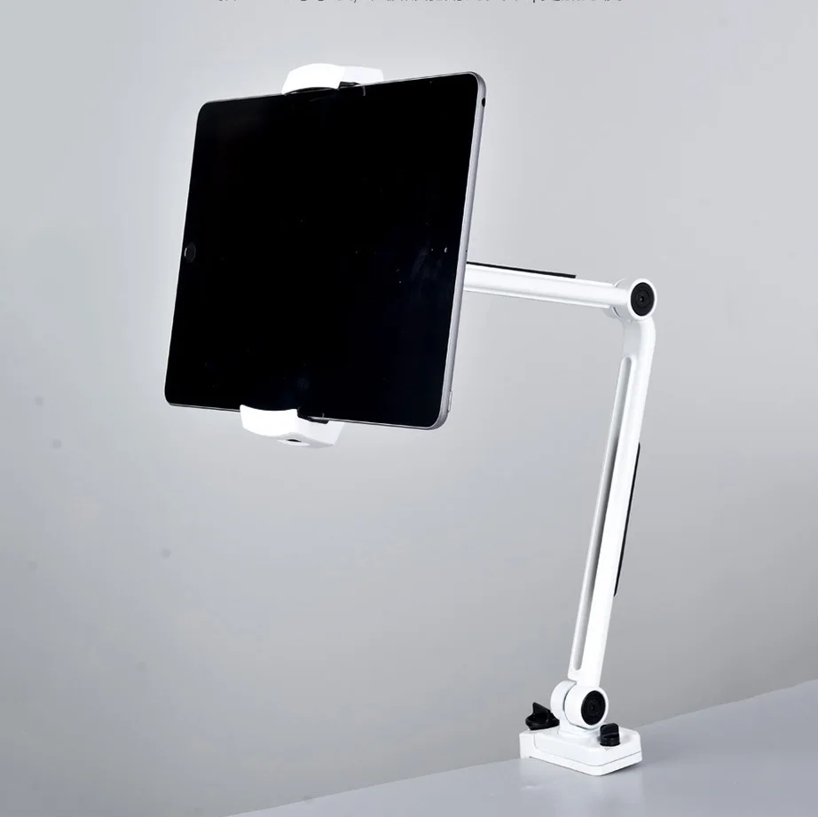 Подставка для планшета для Apple IPad, Настольный зажим, вращение на 360 градусов, регулируемый кронштейн, настольный держатель, Складная рукоятка, крепление для кровати для IPhone