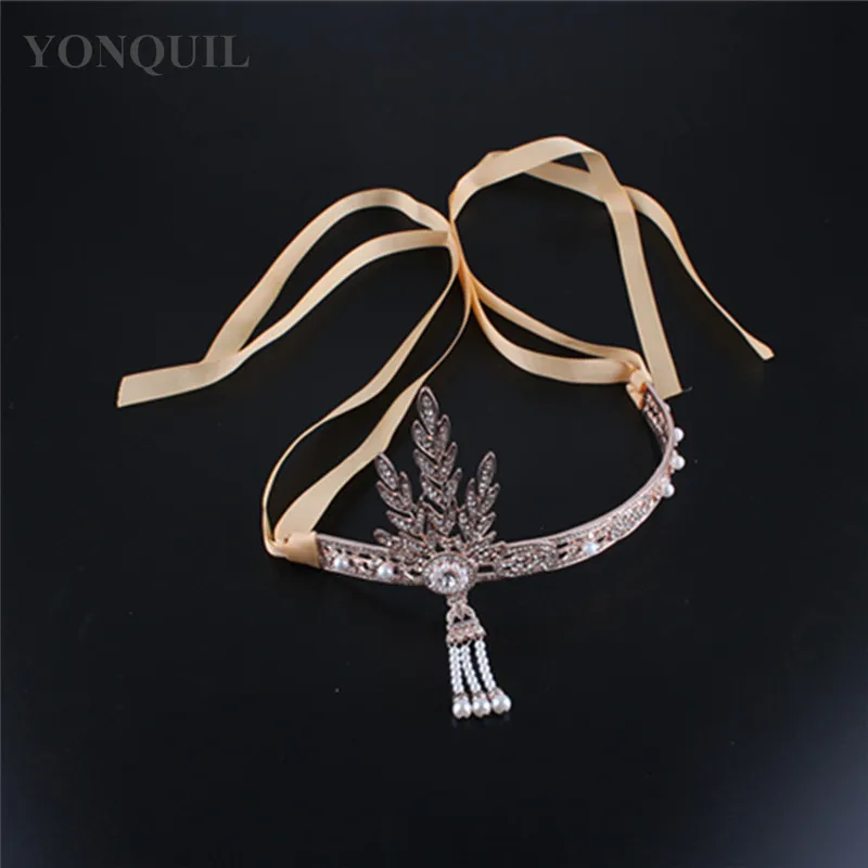 Artistic Great Bridal Jewelry Hair Accessories Crystals Pearl Headband Wedding Tiaras And Crowns Girls Headwear |