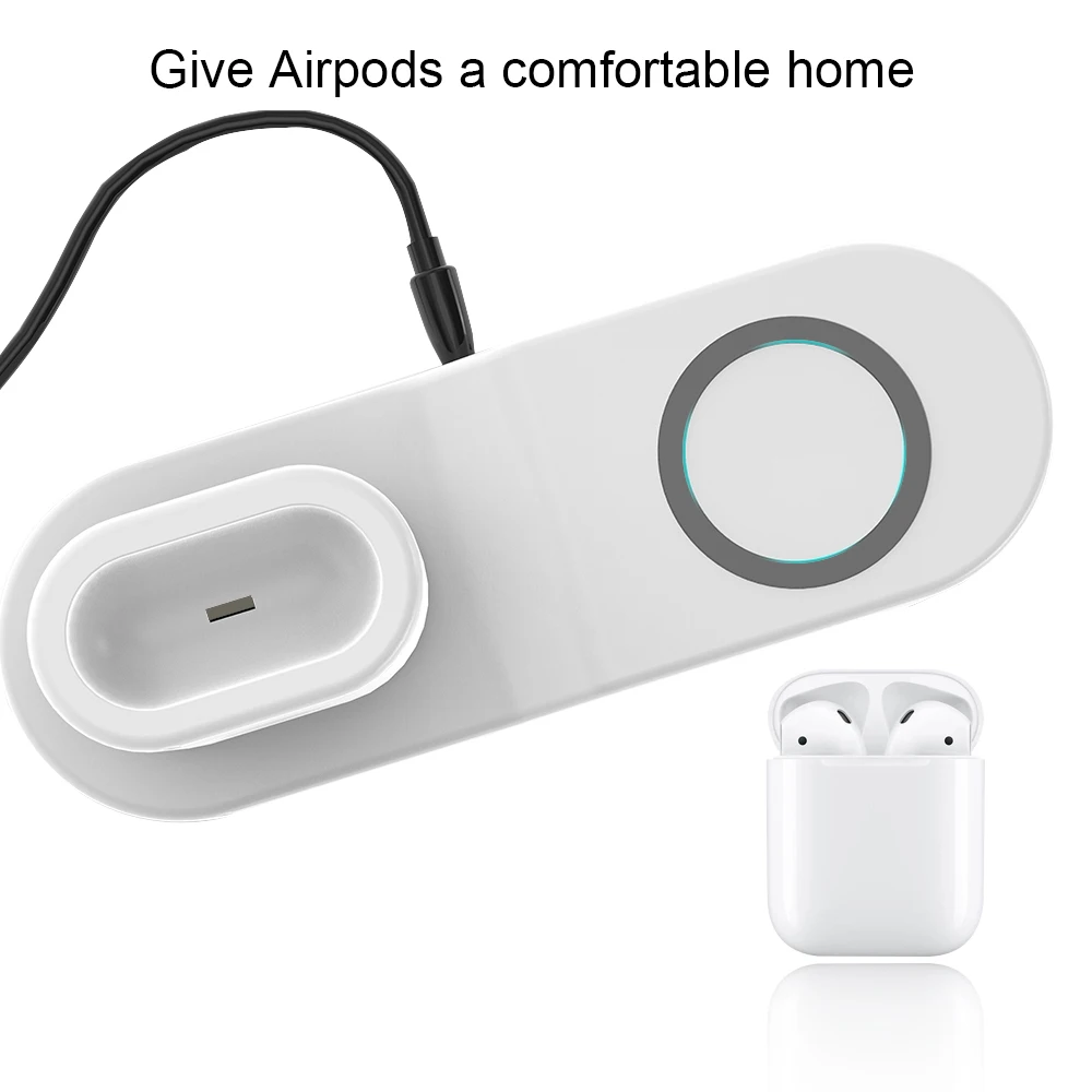 Беспроводной держатель для быстрой зарядки NYFundas 4 в 1 iphone XS MAX XR 8 Plus X 10 Apple AirPods iwatch 2