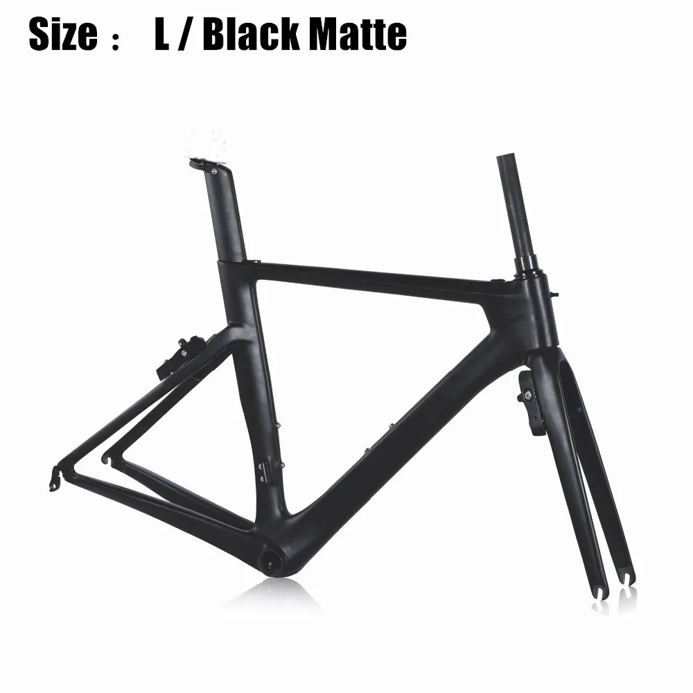 Size L Black Matte Aero дорожный карбоновый велосипед рама XS S M L включает скрытые тормоза карбоновый дорожный велосипед с очень легкой рамой Аэро набор рам для дорожных велосипедов - Цвет: Size L Black Matte