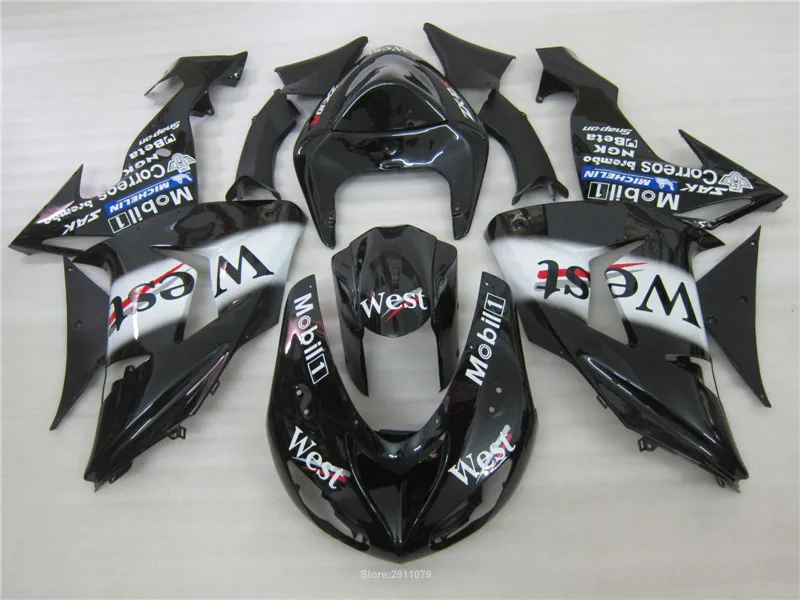 

Fairing kit for Kawasaki Ninja ZX10R 06 07 west sticker black bodywork fairings set ZX10R 2006 2007 TI01