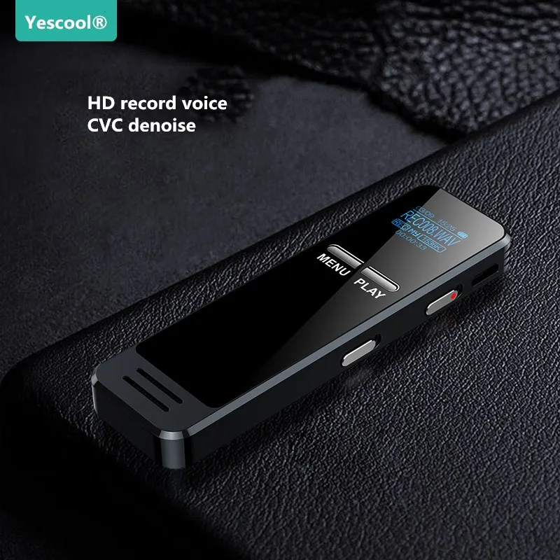 Yescool B9 16 Гб ультра долгое время denoise HD стерео компактный металлический мини портативный цифровой REC Диктофон MP3 диктофон черный