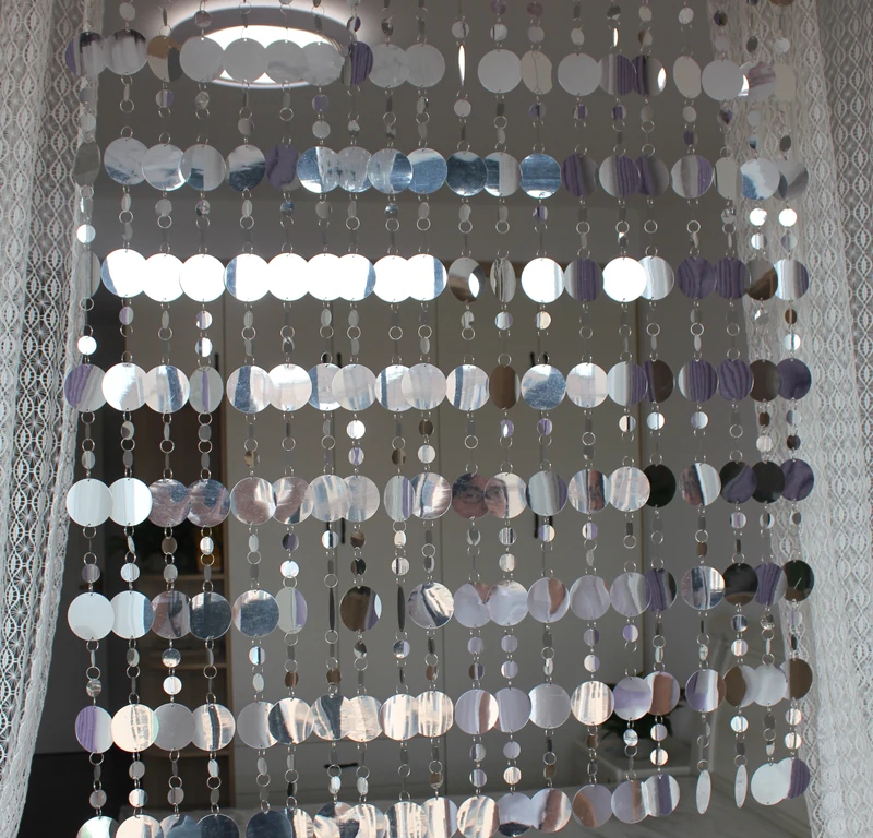 60 м/ПВХ серебристая ткань обивка пластиковая занавеска для свадебвечерние ринки