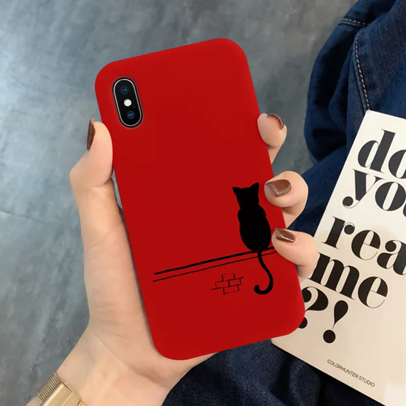 Мягкий чехол из ТПУ с мультяшным котом для iPhone XR, 6 S, 8, 7, 6 S Plus, задняя крышка для iPhone X, для iPhone 11 Pro, XS Max, чехол для телефона, силиконовый чехол