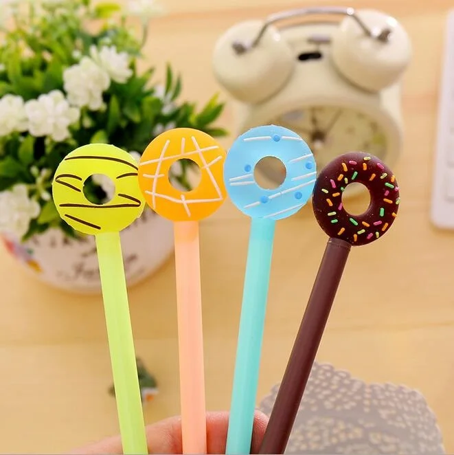

36pcs/lot Cute 3D delicious Doughnut design black ink Gel pen Writing Office School Supplies Stationery 0.38mm