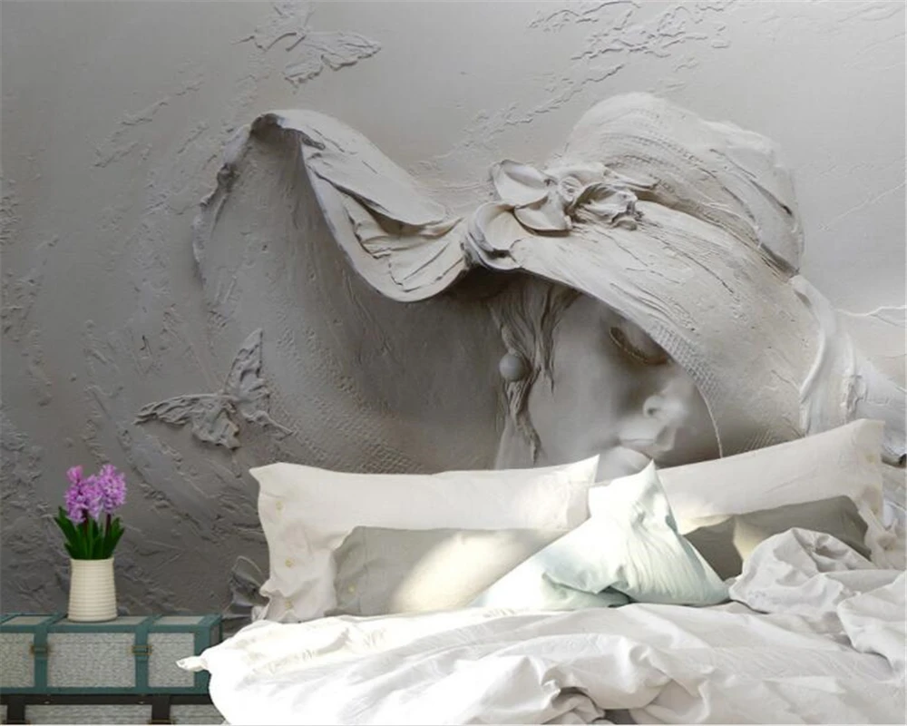 3D обои на заказ рельефная серая картина красоты Современное абстрактное