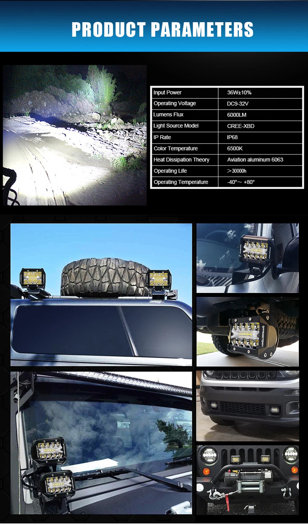 2 шт. авто освещение 60 Вт огни для авто 4X4 мотоцикл Лада 2114 трактор Jeep Wrangler Jk Toyota ATV Led 12 в 24 В точечный прожектор
