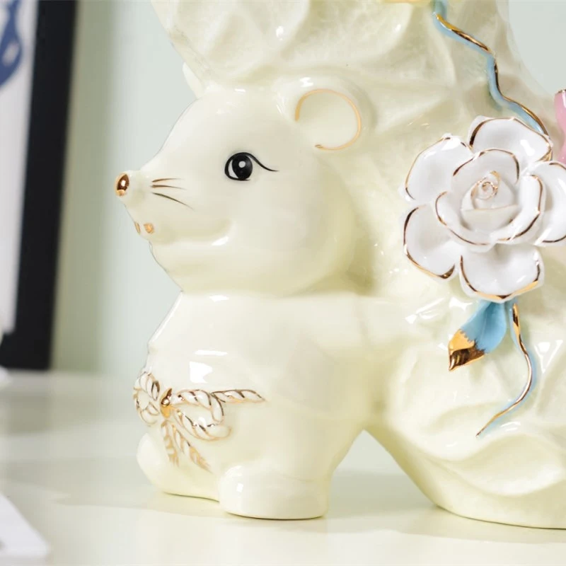 Креативные милые мыши арахис керамические украшения Ваза Цветочная композиция